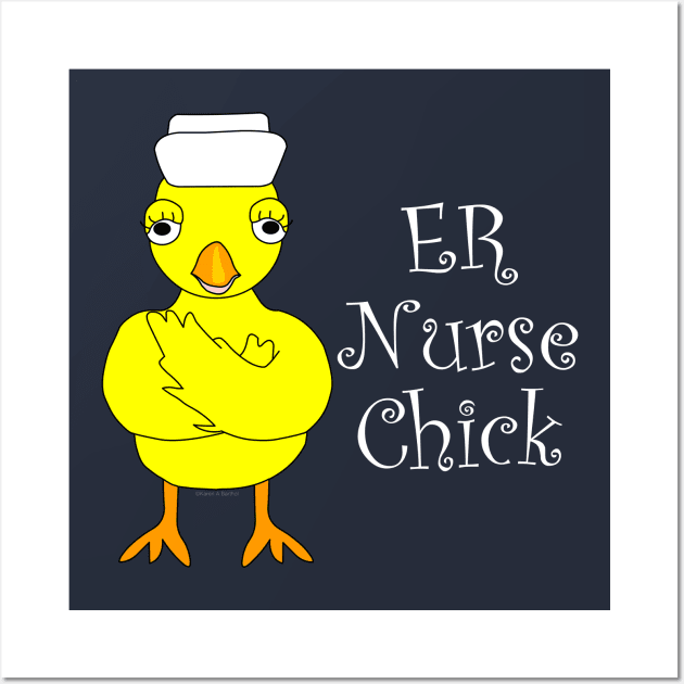 ER Nurse Chick White Text Wall Art by Barthol Graphics